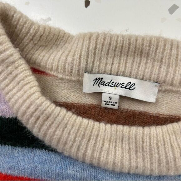 Madewell Stripe Wool Alpaca Crewneck Sweatshirt Small - Picture 4 of 12